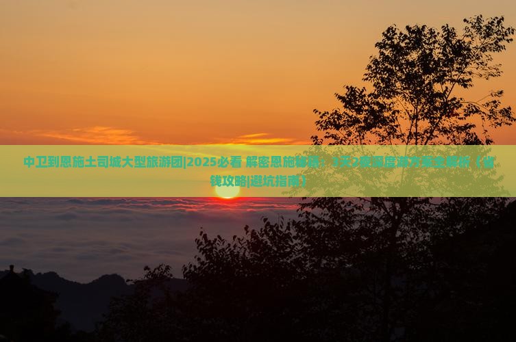 中卫到恩施土司城大型旅游团