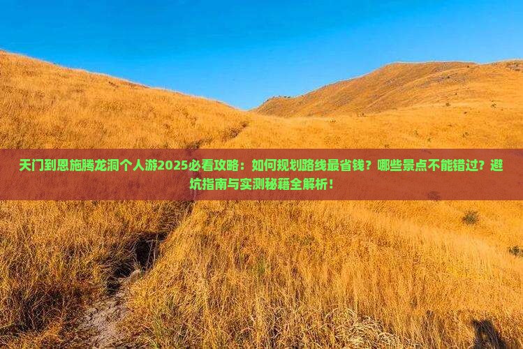 天门到恩施腾龙洞个人游
