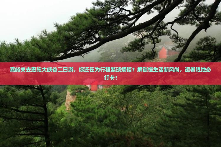 嘉峪关去恩施大峡谷二日游