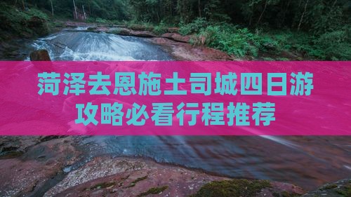 菏泽去恩施土司城四日游