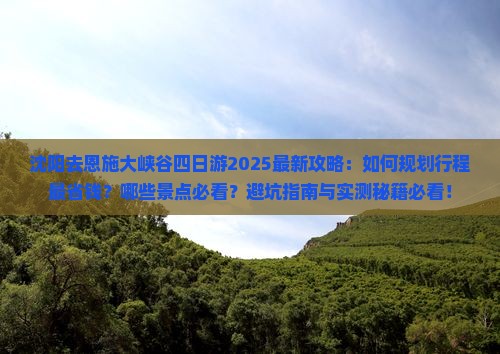 沈阳去恩施大峡谷四日游