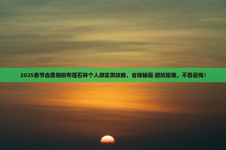 春节去恩施梭布垭石林个人游