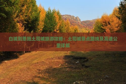 白城到恩施土司城哪里玩
