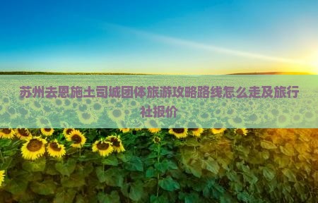 苏州去恩施土司城团体旅游