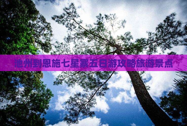 池州到恩施七星寨五日游