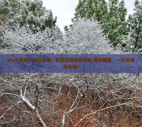 定西去恩施大峡谷攻略