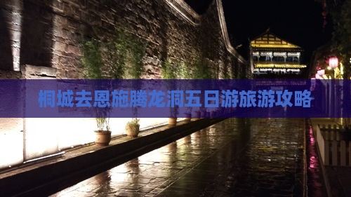 桐城去恩施腾龙洞五日游