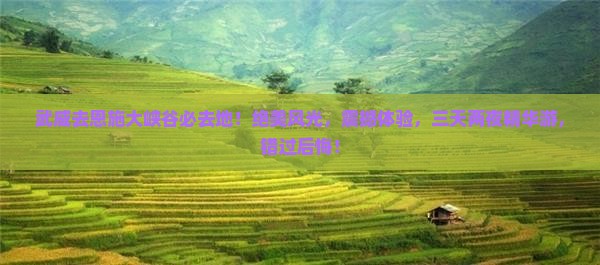 武威去恩施大峡谷必去地