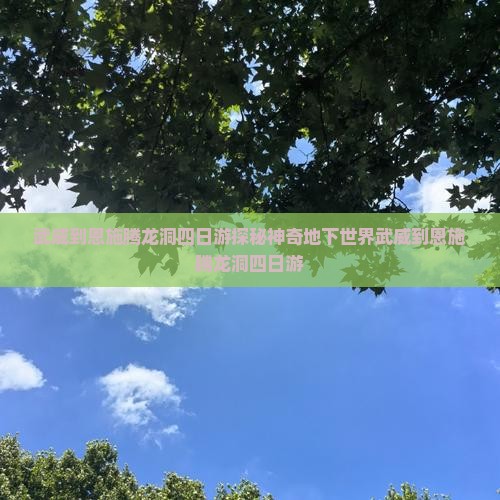 武威到恩施腾龙洞四日游