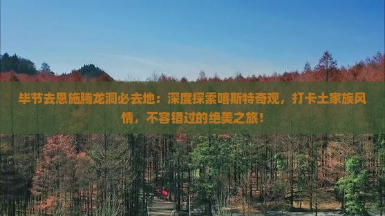 毕节去恩施腾龙洞必去地