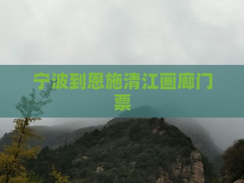 宁波到恩施清江画廊门票