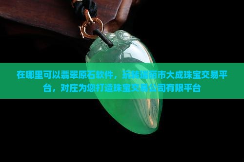 在哪里可以卖翡翠原石软件