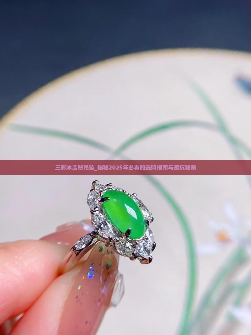 三彩冰翡翠吊坠
