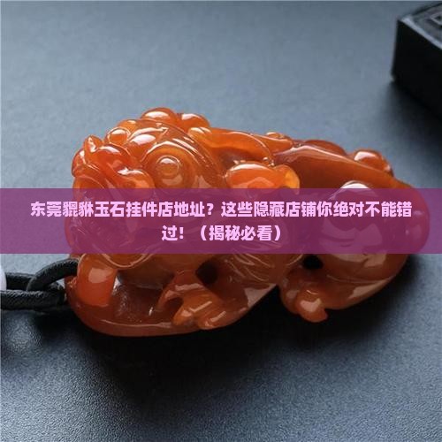 东莞貔貅玉石挂件店地址