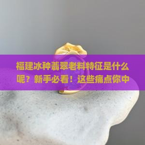 福建冰种翡翠老料特征是什么呢