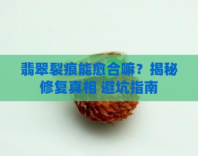 翡翠裂痕能愈合嘛