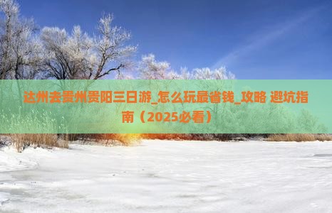 达州去贵州贵阳三日游