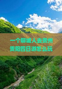 聊城到贵州贵阳四日游