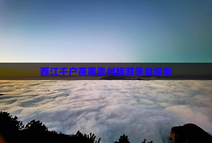 海北去贵州西江千户苗寨旅游小吃