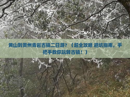 黄山去贵州青岩古镇二日游
