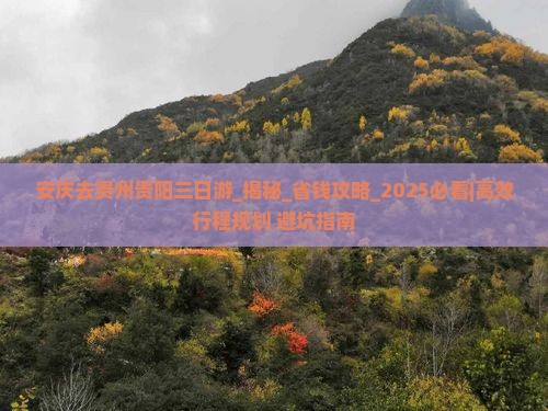 安庆去贵州贵阳三日游