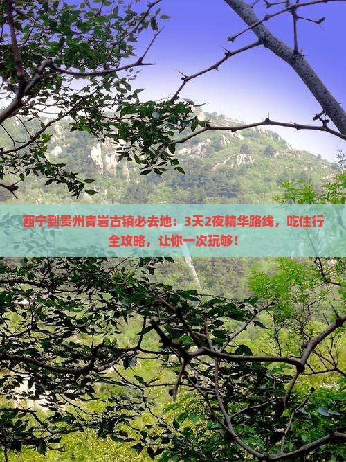 西宁到贵州青岩古镇必去地