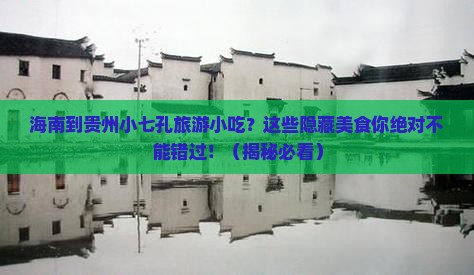 海南到贵州小七孔旅游小吃