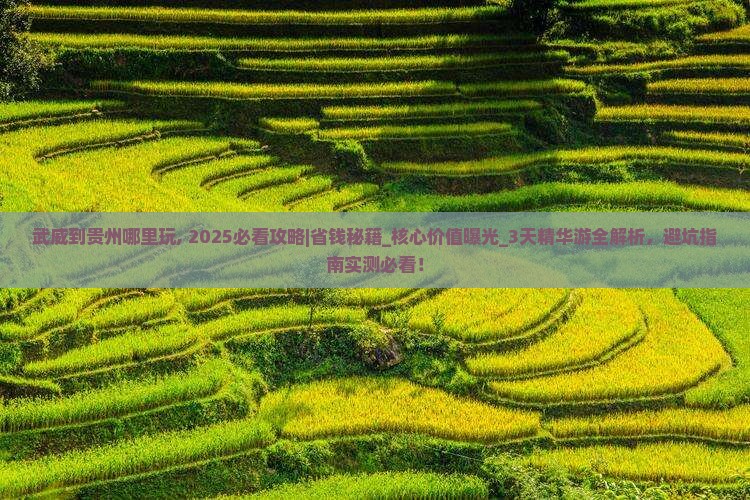 武威到贵州哪里玩