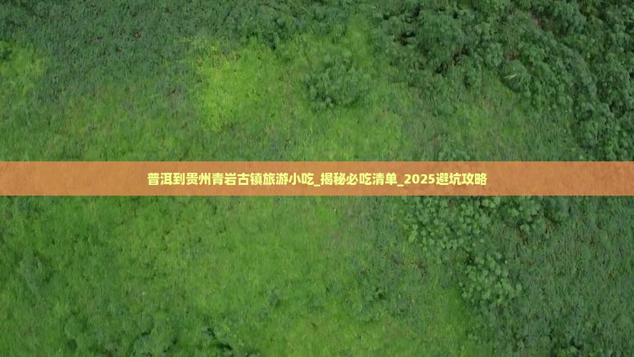 普洱到贵州青岩古镇旅游小吃