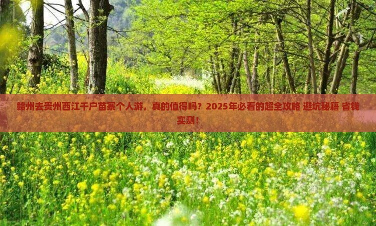 赣州去贵州西江千户苗寨个人游
