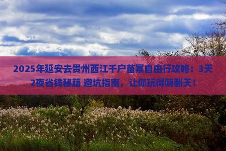 延安去贵州西江千户苗寨自由行