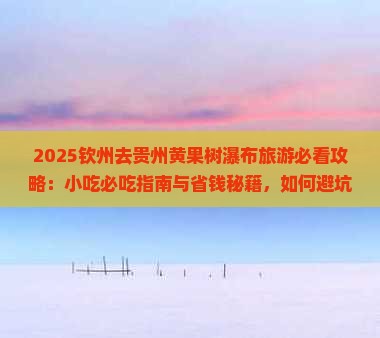 钦州去贵州黄果树瀑布旅游小吃