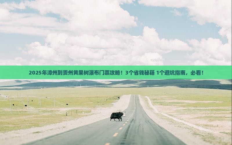 漳州到贵州黄果树瀑布门票
