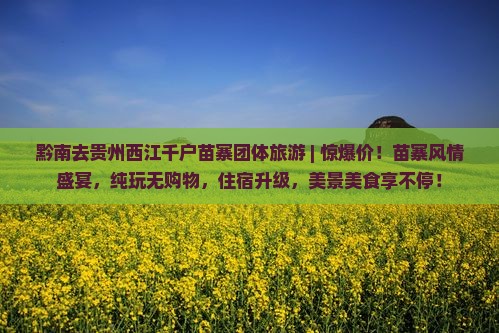 黔南去贵州西江千户苗寨团体旅游