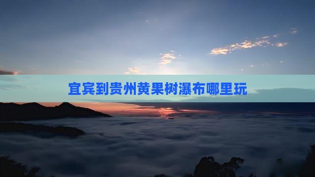 宜宾到贵州黄果树瀑布哪里玩