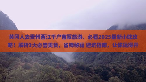 黄冈去贵州西江千户苗寨旅游小吃