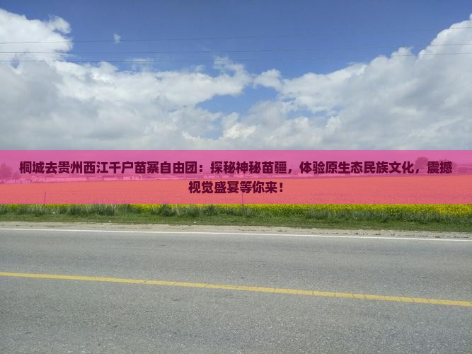 桐城去贵州西江千户苗寨自由团