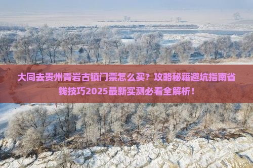 大同去贵州青岩古镇门票