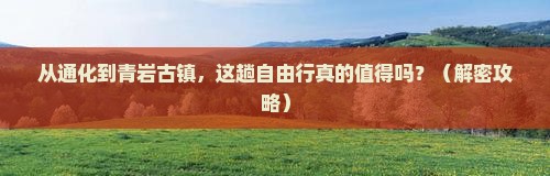通化到贵州青岩古镇自由行