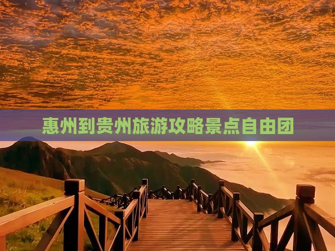 惠州到贵州自由团