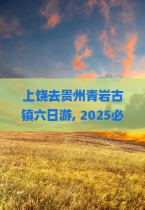 上饶去贵州青岩古镇六日游