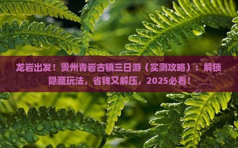 龙岩到贵州青岩古镇三日游