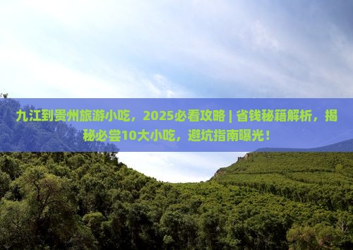 九江到贵州旅游小吃