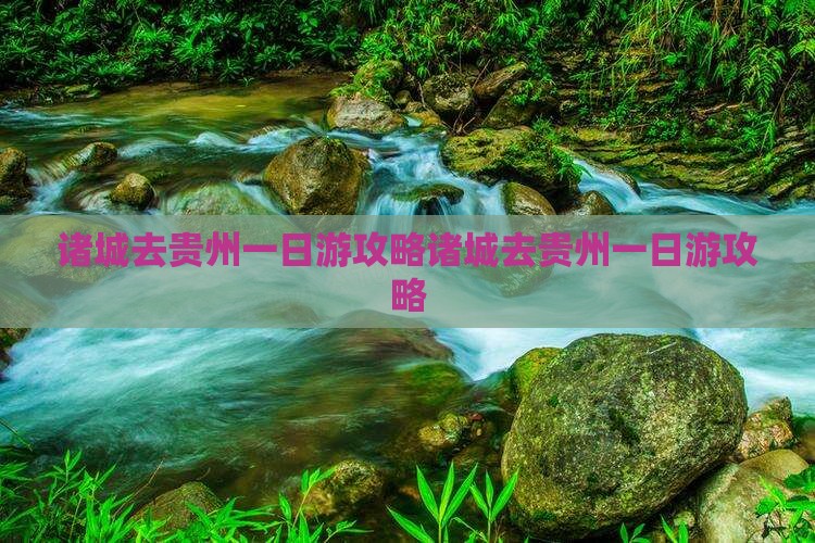 诸城去贵州一日