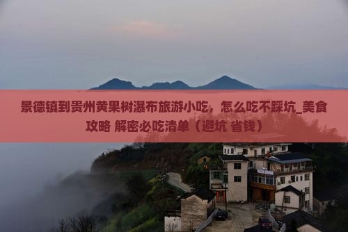 景德镇到贵州黄果树瀑布旅游小吃