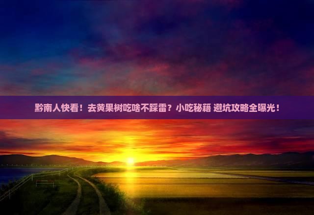 黔南去贵州黄果树瀑布旅游小吃