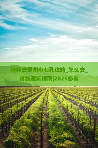 桂林去贵州小七孔攻略