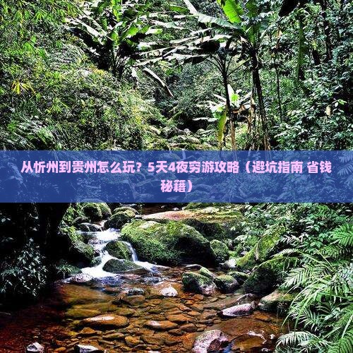 忻州去贵州攻略
