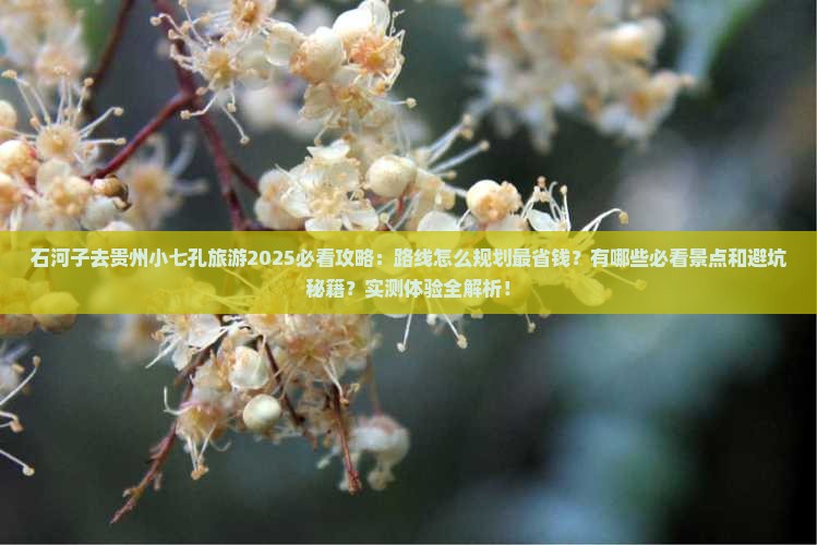 石河子去贵州小七孔旅游