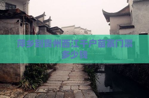 萍乡到贵州西江千户苗寨门票
